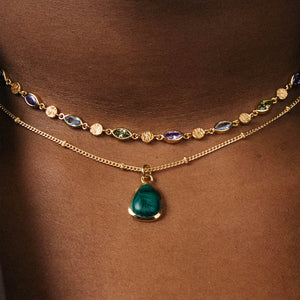 Evie Gemstone Choker Necklace - Multi Gemstone